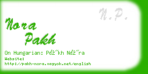 nora pakh business card